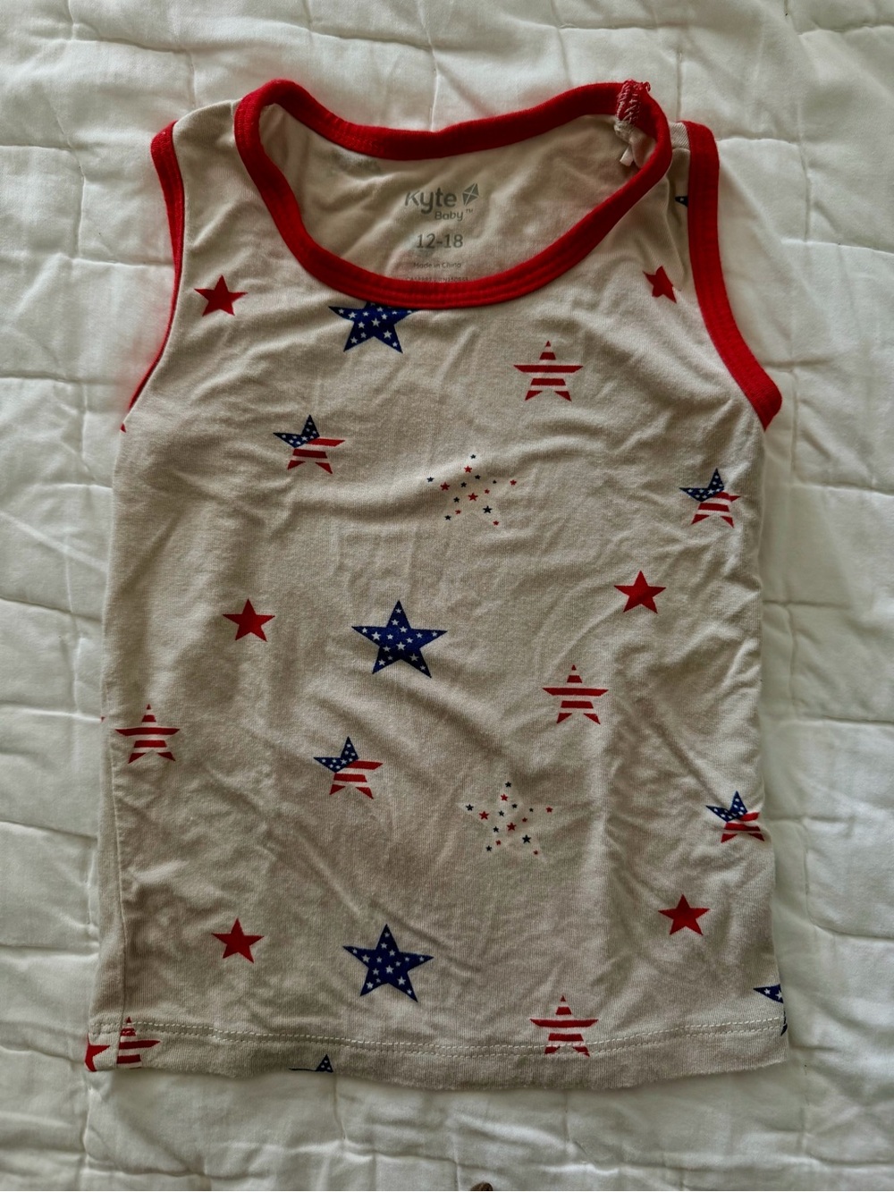 Kyte Baby Red & White Star Print Tank Top Size 12-18 months